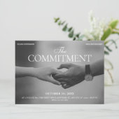 Schwarz-Weiß-Foto mit Handverpflichtung Einladung (Stehend Vorderseite)