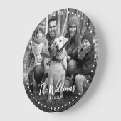 Schwarz-Weiß-Foto mit moderner Schrift Große Wanduhr (Winkel)