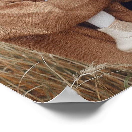 Schwarz-Weiß-Foto-Monogrammfamilie Poster (Ecke)