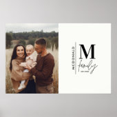Schwarz-Weiß-Foto-Monogrammfamilie Poster (Vorne)