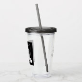 Schwarz-Weiß-Foto Niedlicher Hund Beste Mama je Acryltrinkbecher (Links)