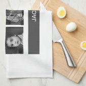 Schwarz-Weiß-Foto - Personalisiert Geschirrtuch (Viertel Falte)