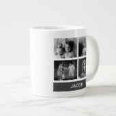 Schwarz-Weiß-Foto - Personalisiert Jumbo-Tasse (Vorderseite Rechts)