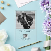 Schwarz-Weiß-Foto-QR-Code Moderne Hochzeit Acryleinladungen (In Situ (Hochzeit))
