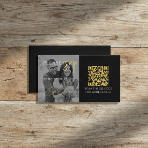 Schwarz-Weiß-Foto-RSVP mit QR-Code Begleitkarte