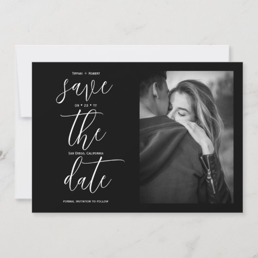 Schwarz-Weiß-Foto Save The Date (Vorderseite)