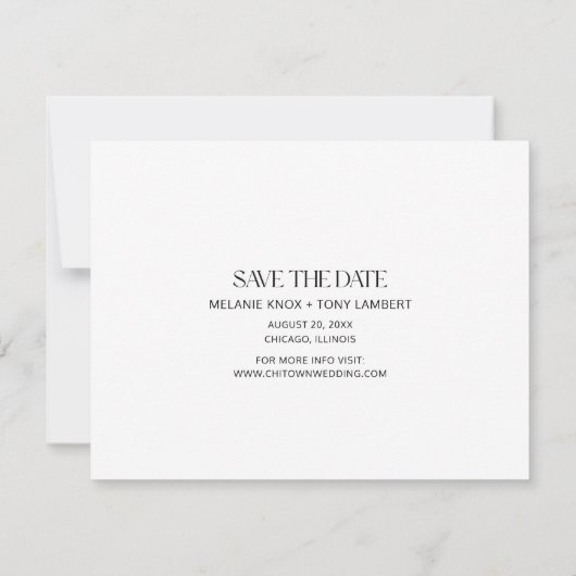 Schwarz-Weiß-Foto Save the Date Ankündigung (Rückseite)