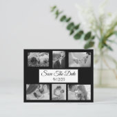 Schwarz-Weiß-Foto Save the Date Ankündigungspostkarte (Stehend Vorderseite)