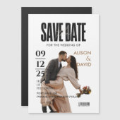 Schwarz-Weiß-Foto Save the Date Hochzeit Magneteinladung (Vorne/Hinten)