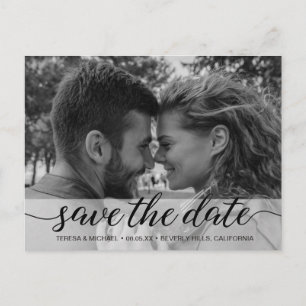 Schwarz-Weiß-Foto Save the Date Postkarte