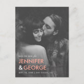 Schwarz-Weiß-Foto Save the Date Postkarte (Vorderseite)