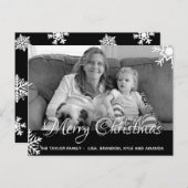 Schwarz-Weiß-Foto Schneeflocken Weihnachten Postkarte (Vorne/Hinten)