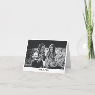 Schwarz-Weiß-Foto-Schreibmaschine Minimalistischer Dankeskarte