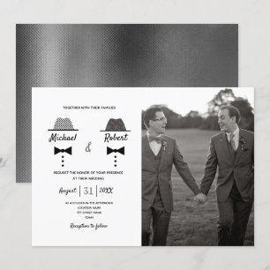 Schwarz Weiß Foto Schwule Hochzeit Einladung