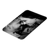 Schwarz-Weiß-Foto-Skript Save the Date Hochzeit Magnet (Linke Seite)