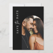 Schwarz-Weiß-Foto Speichern Sie die Daten Einladun Einladung (Rückseite)