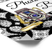 Schwarz-Weiß-Foto-Stand Hochzeitsschild-Poster Poster (Ecke)