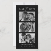 Schwarz-Weiß-Foto-Stand Strip-Lesezeichen Hochzeit Save The Date (Vorderseite)