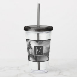 Schwarz-Weiß-Foto von Blätter der Weintraube Anfän Acryltrinkbecher