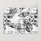 Schwarz-Weiß-Foto von Freunden im klassischen Snap Postkarte (Rückseite)