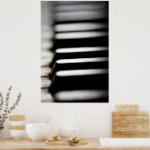 Schwarz-Weiß-Foto von Klaviertasten Poster (Küche)