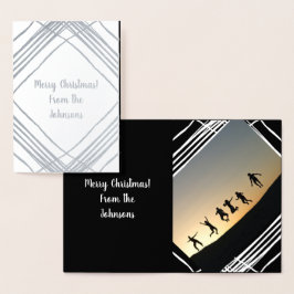 Schwarz-Weiß-Foto Weihnachten Folienkarte