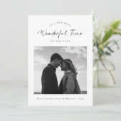 Schwarz-Weiß-Foto Wunderschöne Zeit Feiertagskarte (Stehend Vorderseite)