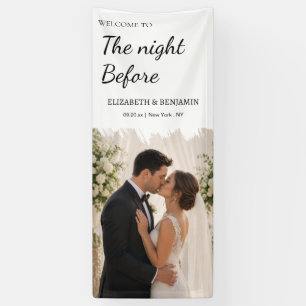 Schwarz-Weiß-Foto zur Probe des Hochzeitsessens na Banner