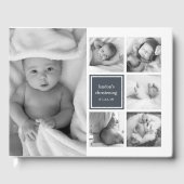 Schwarz-Weiß-Fotocollage Christening oder Taufen Gästebuch (Vorderseite)