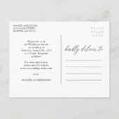 Schwarz-Weiß-Fotocollage Einladung Hochzeit (Rückseite)