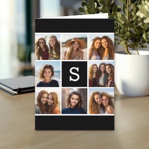 Schwarz-Weiß-Fotocollage Individuelles Monogramm