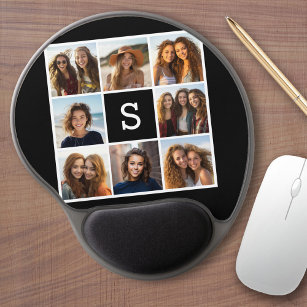 Schwarz-Weiß-FotoCollage - kundenspezifisches Mono Gel Mousepad