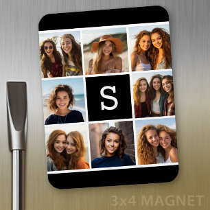 Schwarz-Weiß-FotoCollage - kundenspezifisches Mono Magnet