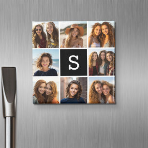 Schwarz-Weiß-FotoCollage - kundenspezifisches Mono Magnet