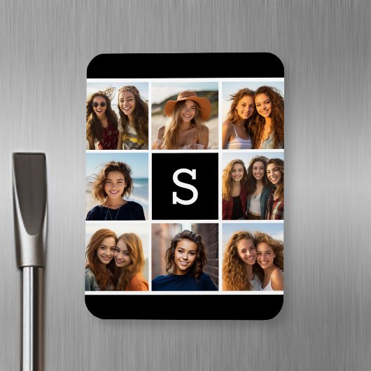 Schwarz-Weiß-FotoCollage - kundenspezifisches Mono Magnet