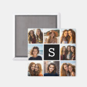 Schwarz-Weiß-FotoCollage - kundenspezifisches Mono Magnet (Vorderseite/Rückseite)