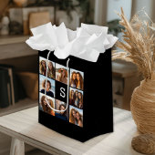 Schwarz-Weiß-FotoCollage - kundenspezifisches Mono Mittlere Geschenktüte