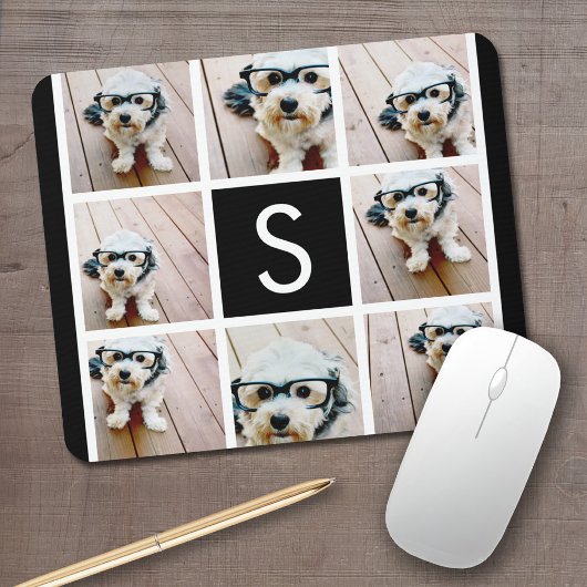 Schwarz-Weiß-FotoCollage - kundenspezifisches Mono Mousepad