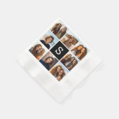 Schwarz-Weiß-FotoCollage - kundenspezifisches Mono Serviette (Ecke)