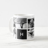 Schwarz-Weiß-FotoCollage Monogram-Tasse Kaffeetasse (Vorderseite Links)