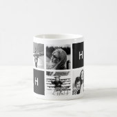 Schwarz-Weiß-FotoCollage Monogram-Tasse Kaffeetasse (Mittel)