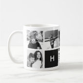 Schwarz-Weiß-FotoCollage Monogram-Tasse Kaffeetasse (Links)