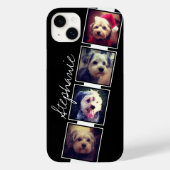 Schwarz-Weiß-Fotocollage-Quadrate mit Namen Case-Mate iPhone Hülle (Rückseite)