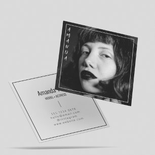 Schwarz-Weiß-Fotografie Beruflich Quadratische Visitenkarte