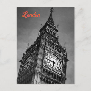Schwarz-Weiß-Fotografie Big Ben Europa Reise Kunst Feiertagspostkarte
