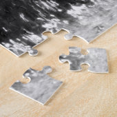 Schwarz-Weiß-Fotografie mit Küstenlandschaft Puzzle (Seite)