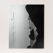 Schwarz-Weiß-Fotografie mit Küstenlandschaft Puzzle (Vertikal)