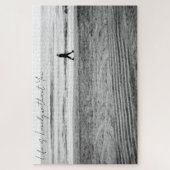 Schwarz-Weiß-Fotografie mit Küstenlandschaft Puzzle (Vertikal)