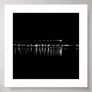 Schwarz-Weiß-Fotografie reflektierte Lichter Poster