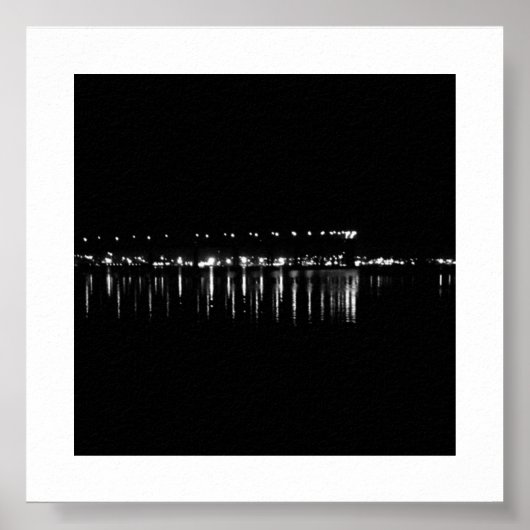 Schwarz-Weiß-Fotografie reflektierte Lichter Poster (Vorne)